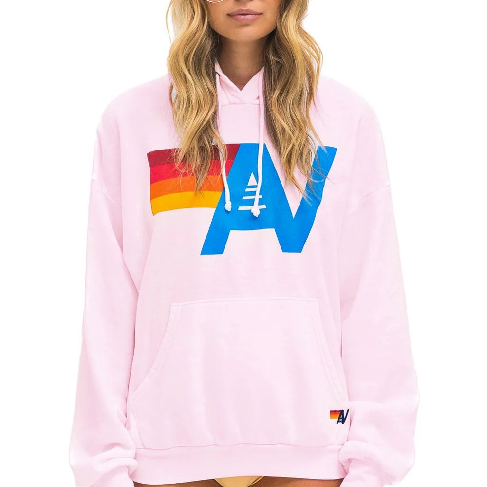 Aviator Nation SOLD OUT Light Pink Graphic Hoodie LARGE Worn Once